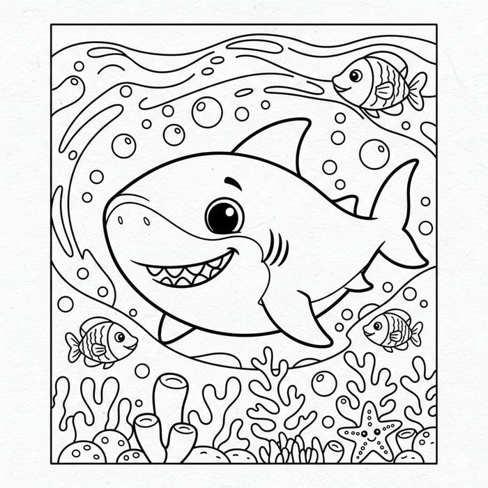 ảnh cá mập biển sâu tô màu