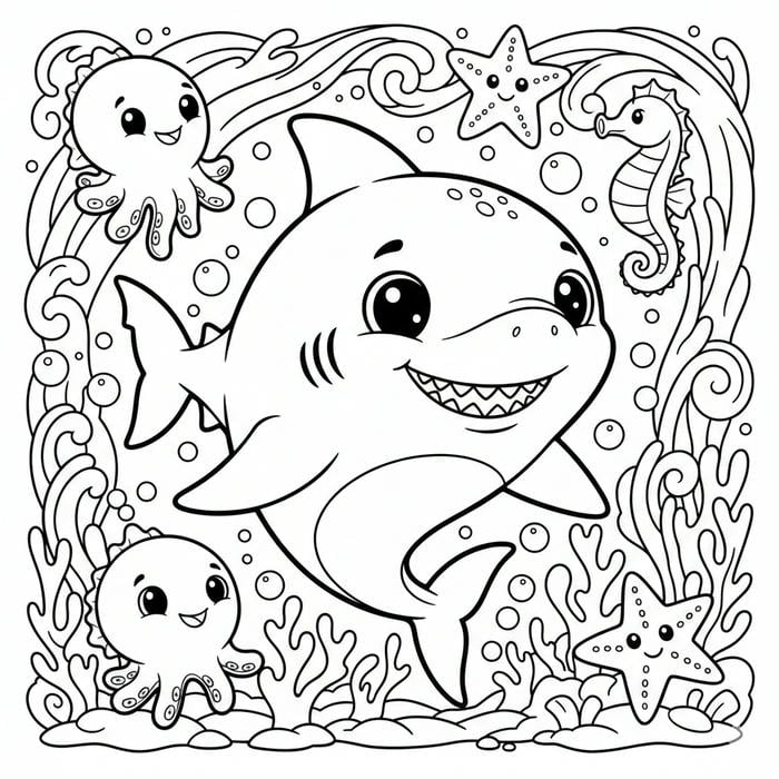 ảnh cá mập hoạt hình vui nhộn