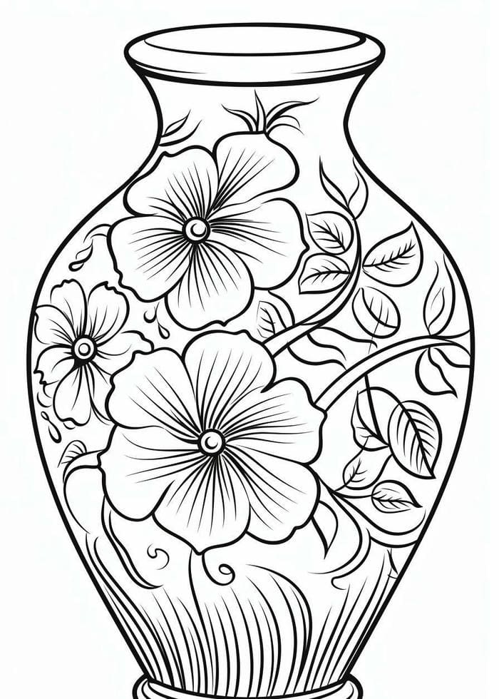 ảnh tranh bình hoa chưa tô