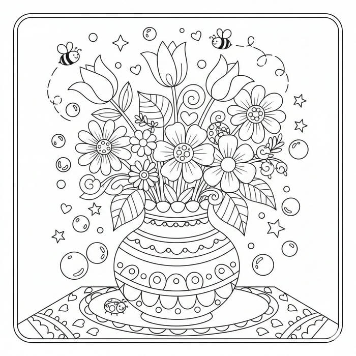 ảnh tranh bình hoa sáng tạo