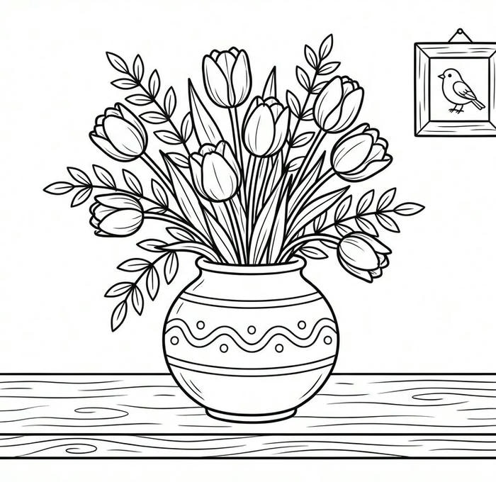 ảnh tranh bình hoa trang trí