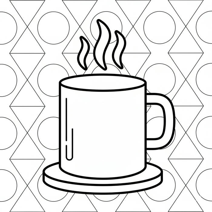 ảnh tranh tô màu cốc nước bốc hơi