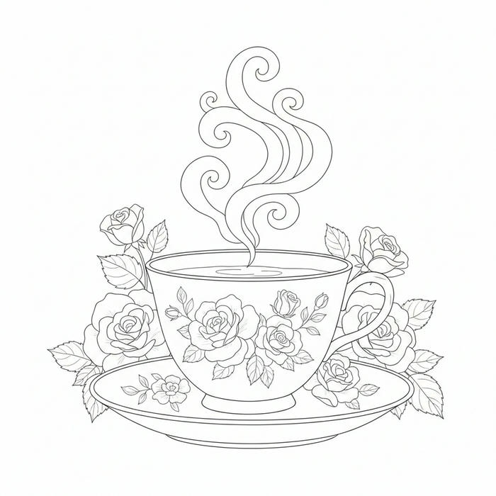 ảnh tranh tô màu cốc nước đẹp