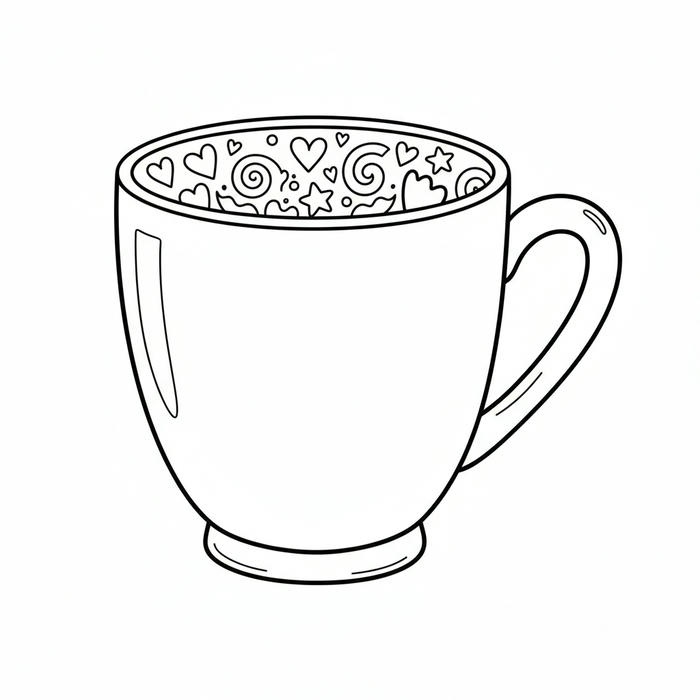 ảnh tranh tô màu cốc nước xinh