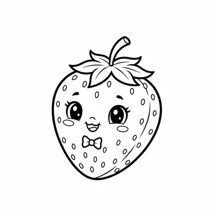 ảnh tranh tô màu quả dâu tây dễ thương