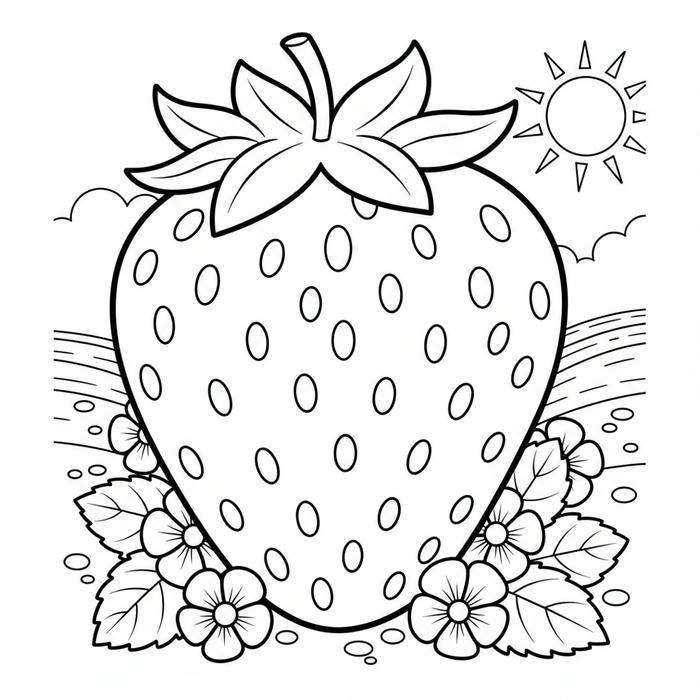 ảnh tranh tô màu quả dâu tây sinh động