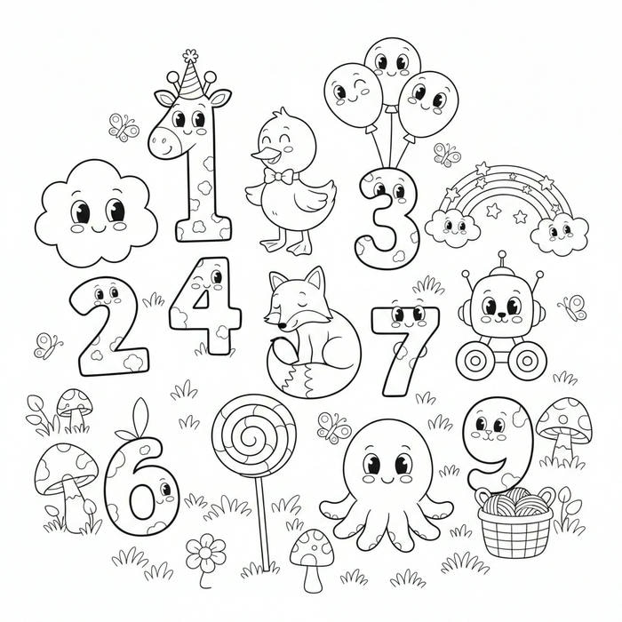 ảnh tranh tô màu số đáng yêu