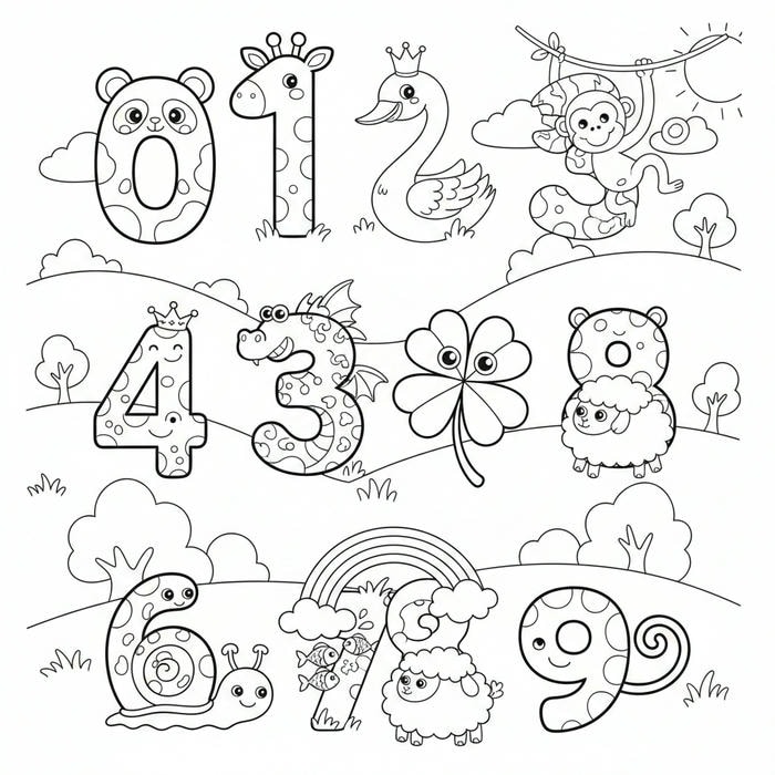 ảnh tranh tô màu số phong cách mới