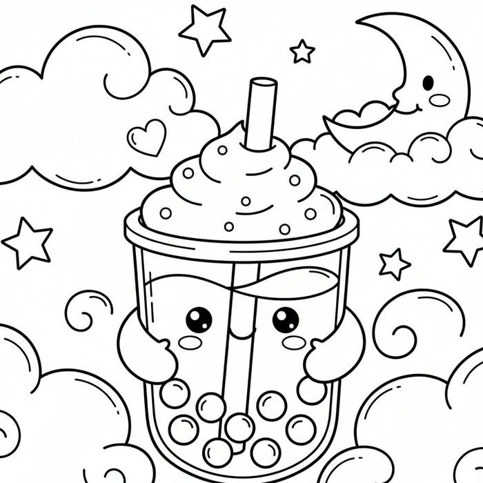 ảnh tranh tô màu trà sữa mới lạ