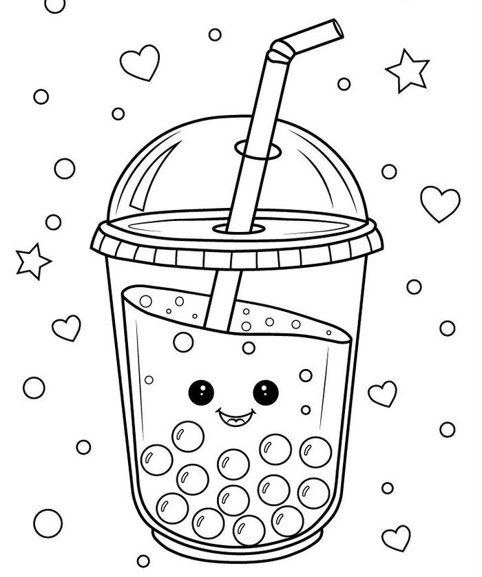 hình ảnh ly trà sữa cute dễ vẽ