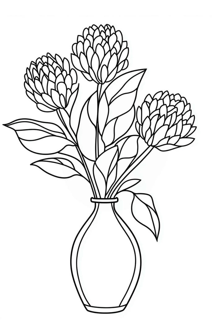 hình ảnh tô màu bình hoa đẹp