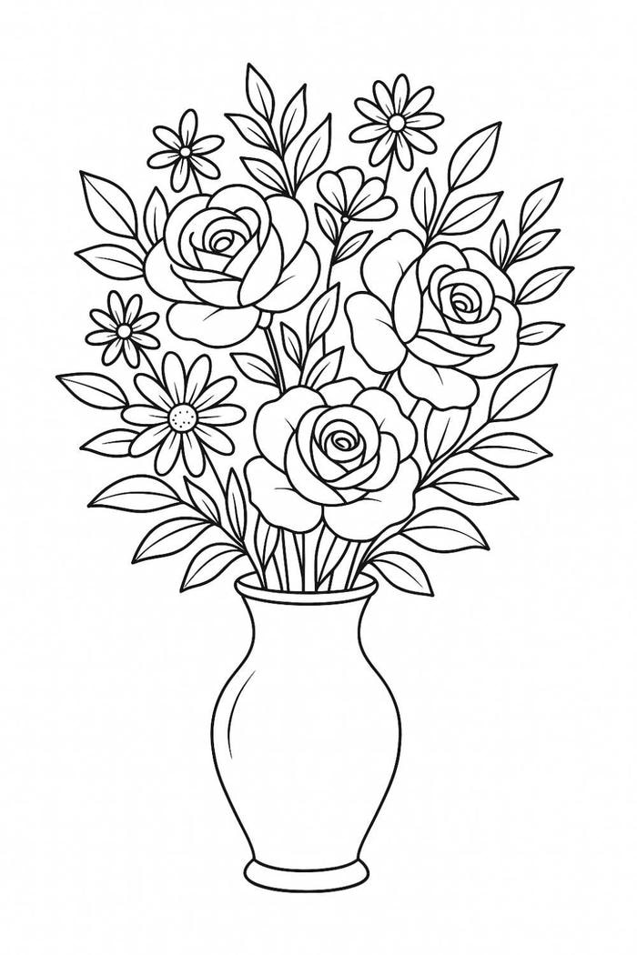 hình ảnh tranh bình hoa dễ tô