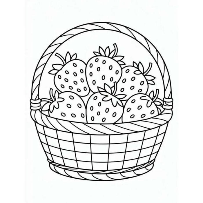 hình ảnh tranh tô màu quả dâu tây đẹp