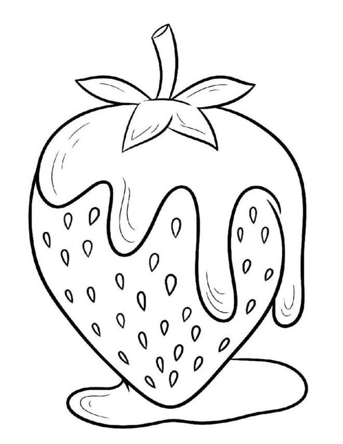hình ảnh tranh tô màu quả dâu tây nghệ thuật