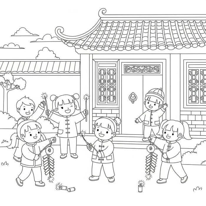 hình tô màu tết nguyên đán