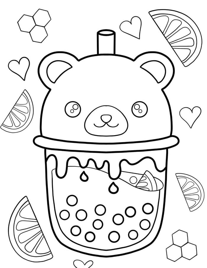 hình tô màu trà sữa cute đơn giản