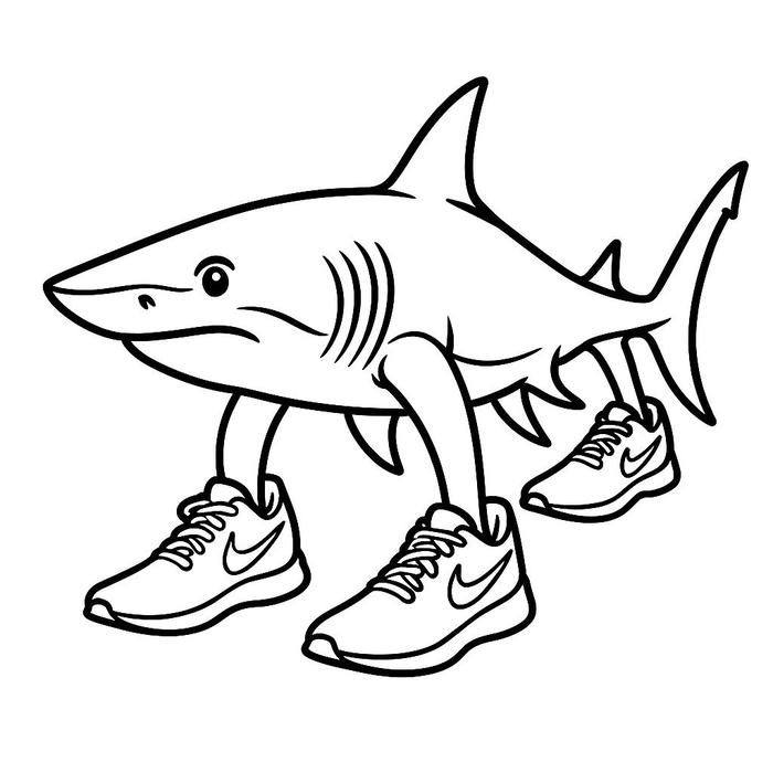 hình tranh cá mập nét dễ tô