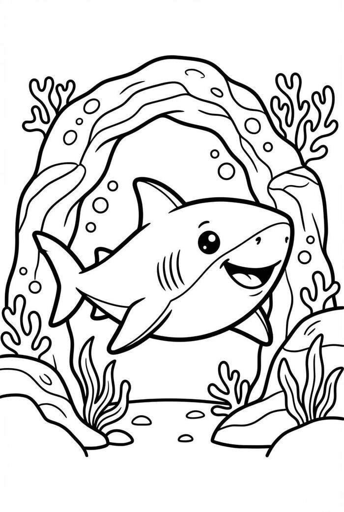 hình tranh cá mập ngộ nghĩnh