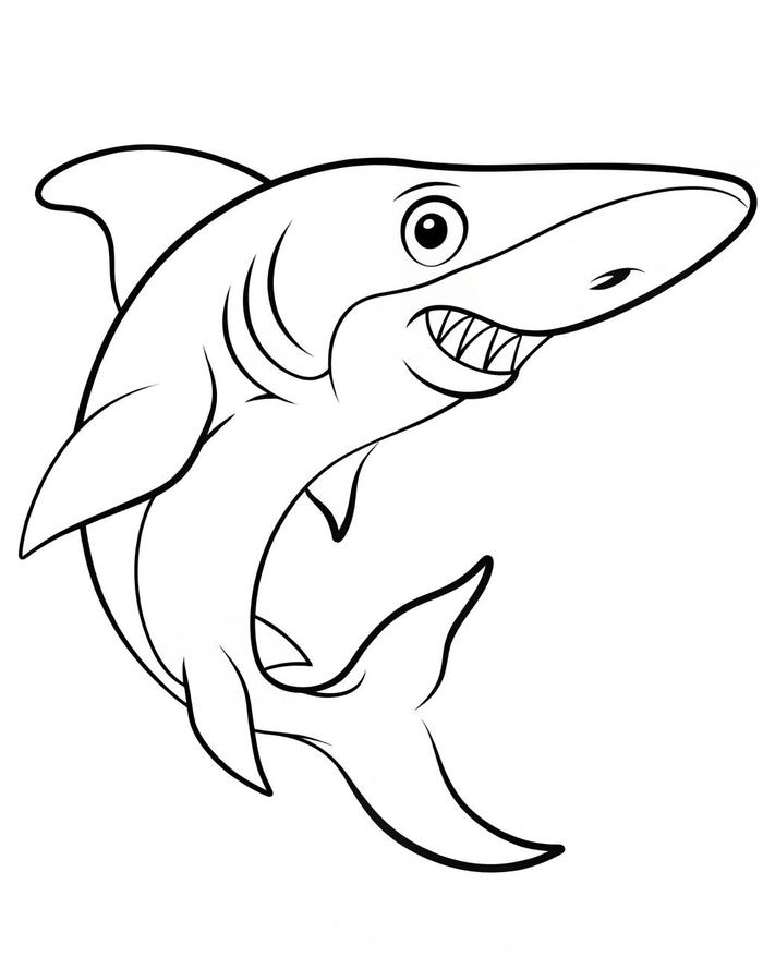 hình tranh tô màu cá mập