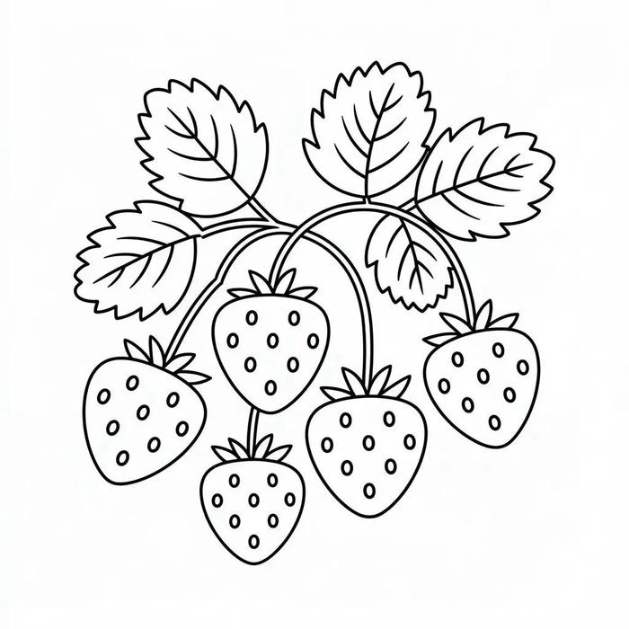 hình tranh tô màu quả dâu tây nghệ thuật cao