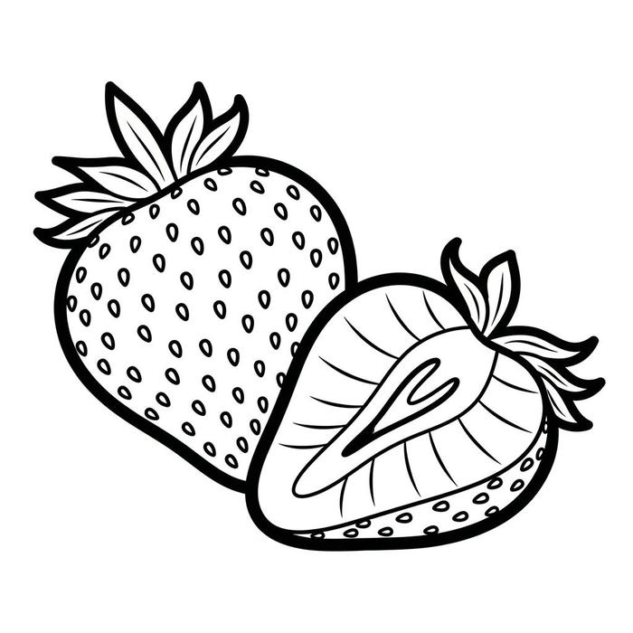 hình tranh tô màu quả dâu tây tinh tế