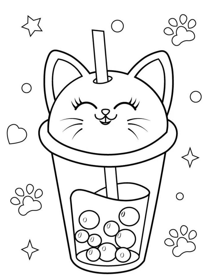 hình tranh trà sữa cute ngộ nghĩnh