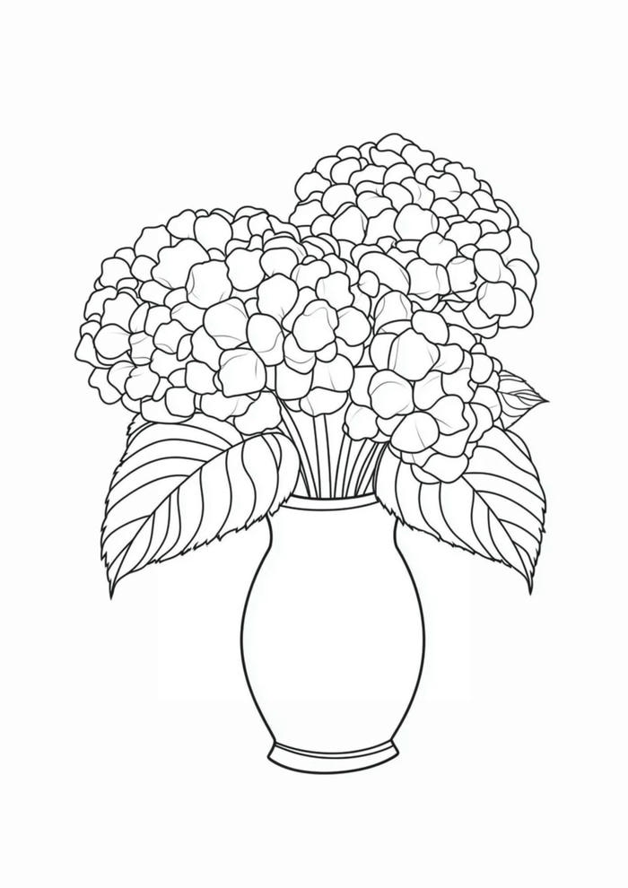 tô màu bình hoa cho trẻ em