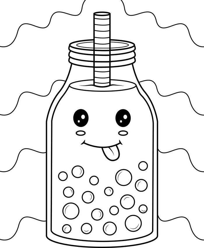 tô màu trà sữa lè lưỡi