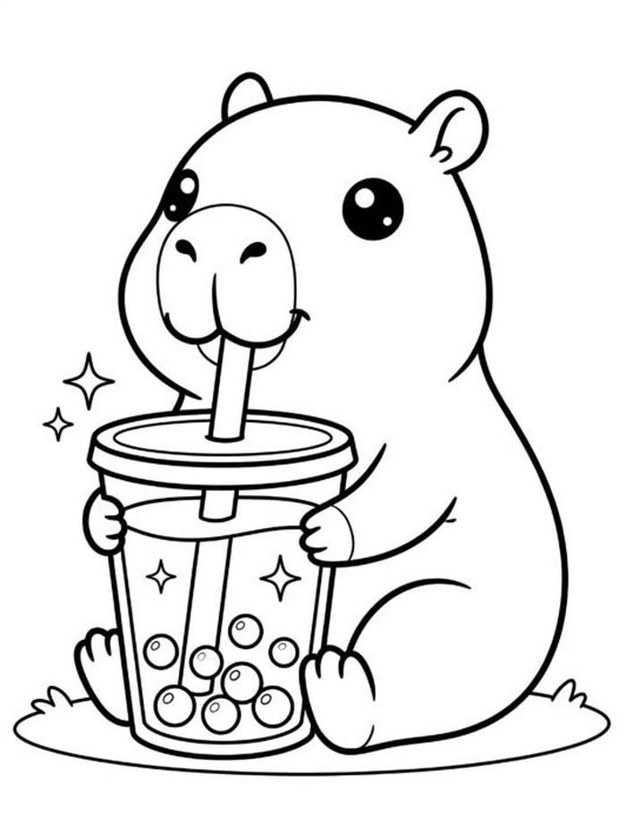 tô màu trà sữa siêu đáng yêu