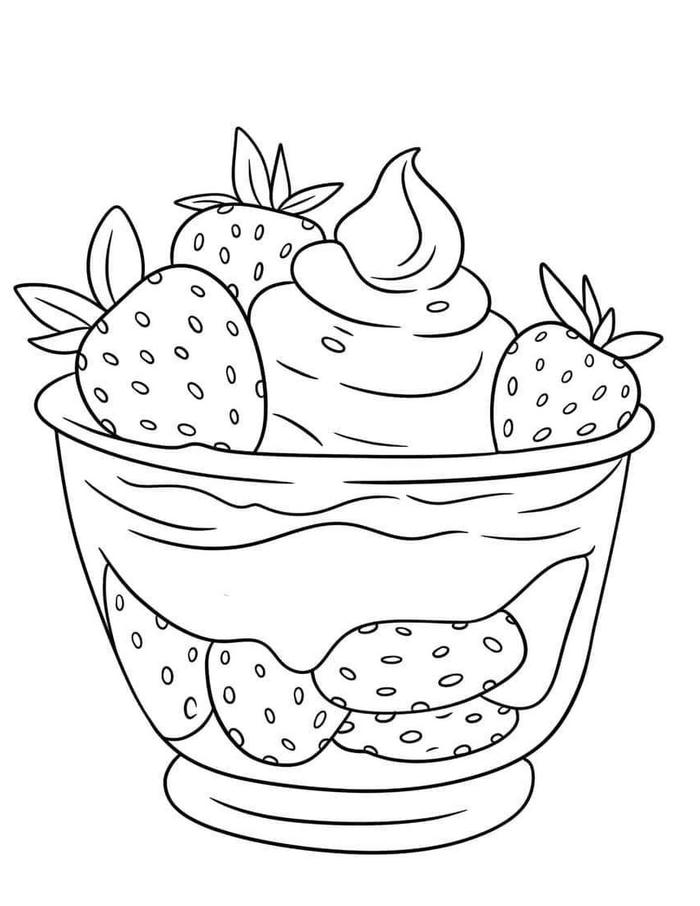 tô màu tranh tô màu quả dâu tây cute