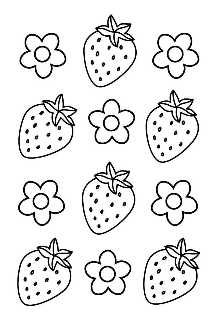 tô màu tranh tô màu quả dâu tây hài hòa