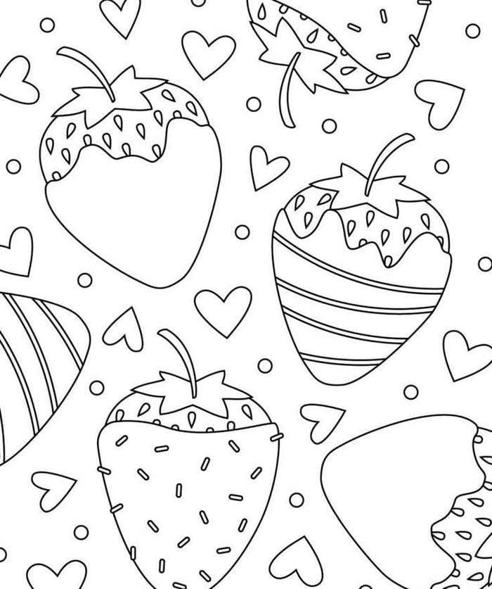 tô màu tranh tô màu quả dâu tây hiện đại