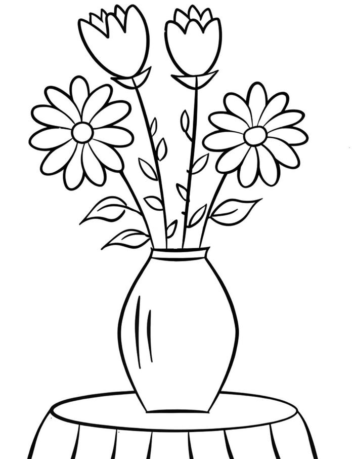 tranh tô màu bình hoa tinh tế
