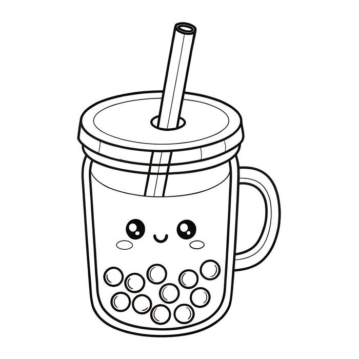 tranh tô màu trà sữa ít chi tiết