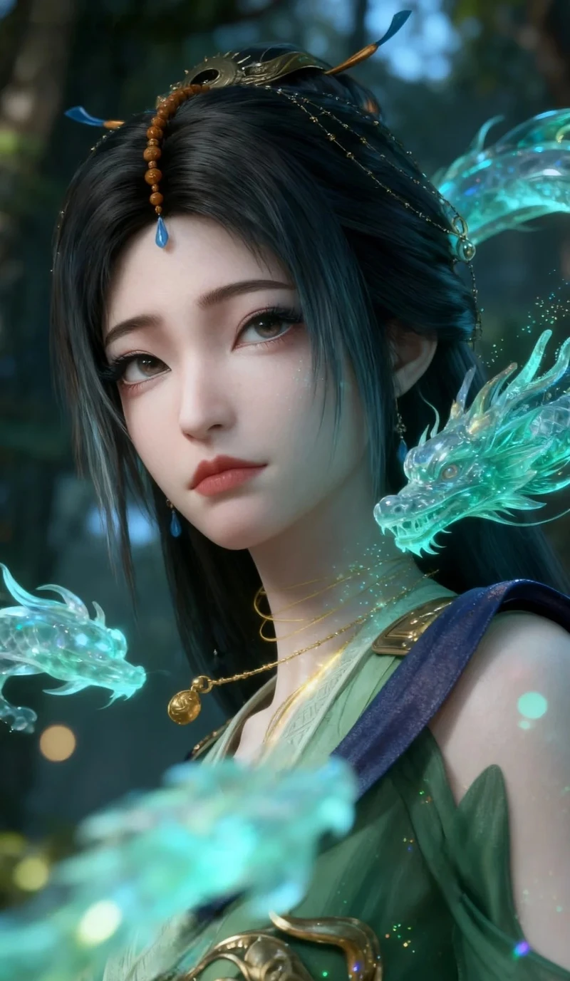 Ánh sáng dịu làm nổi bật đường nét gương mặt Liễu Ngọc