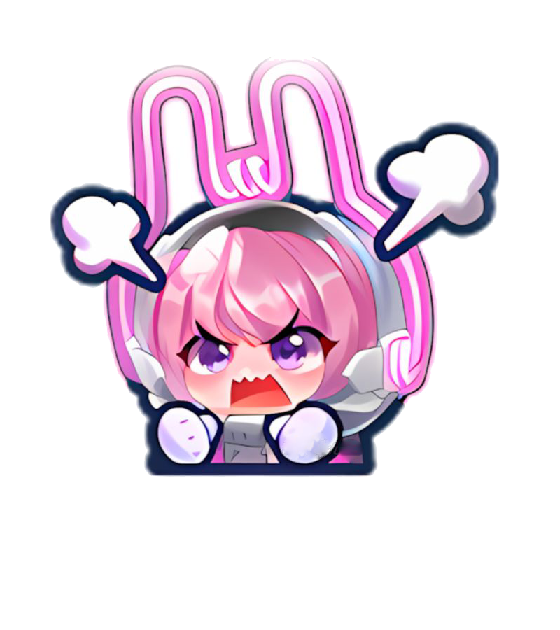 Biểu cảm vui nhộn nhân vật thỏ hồng dạng sticker