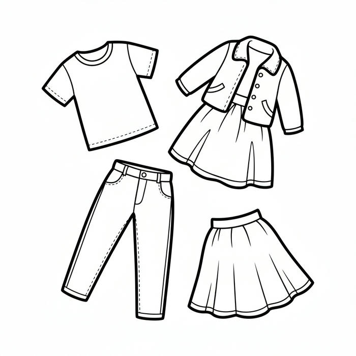 ảnh tô màu quần áo đơn giản đẹp