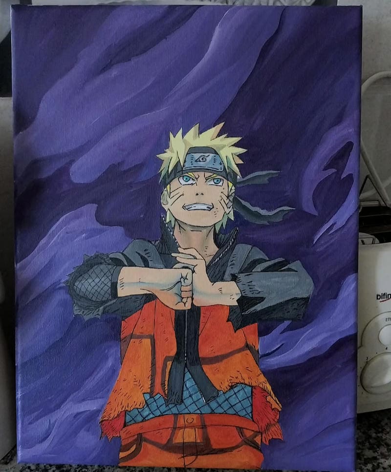 bức tranh naruto đơn giản cho học sinh