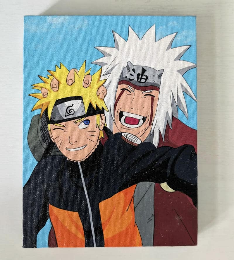 naruto cười tươi trong bức tranh đơn giản