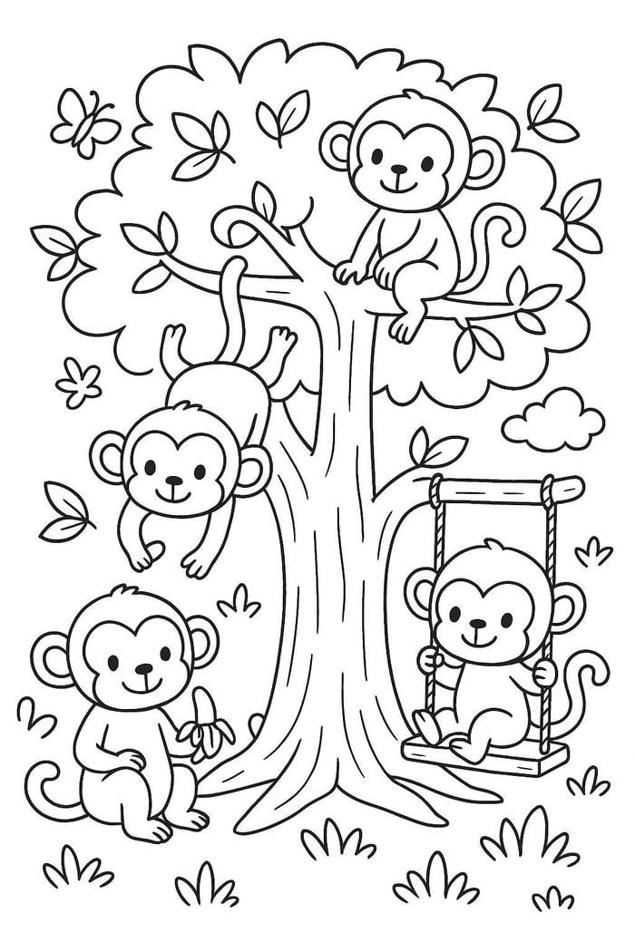 tranh tô màu cây sáng tạo