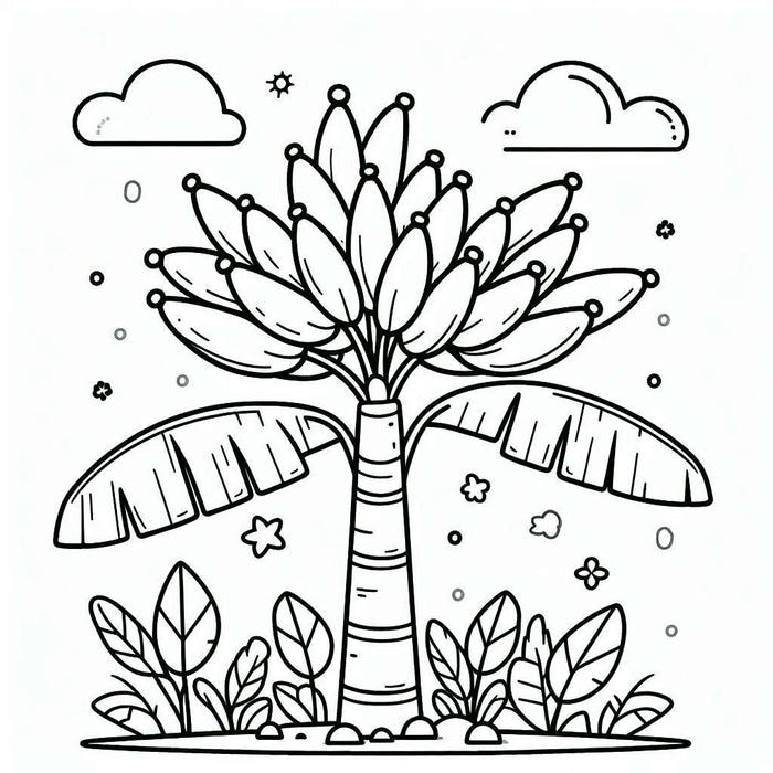 tranh tô màu chuối cực đẹp