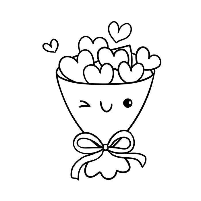 tranh tô màu trái tim cute