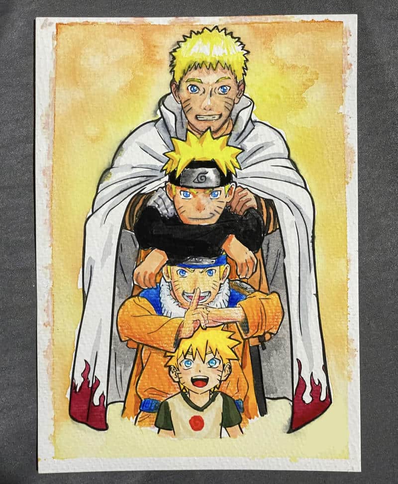 tranh vẽ naruto phong cách chất