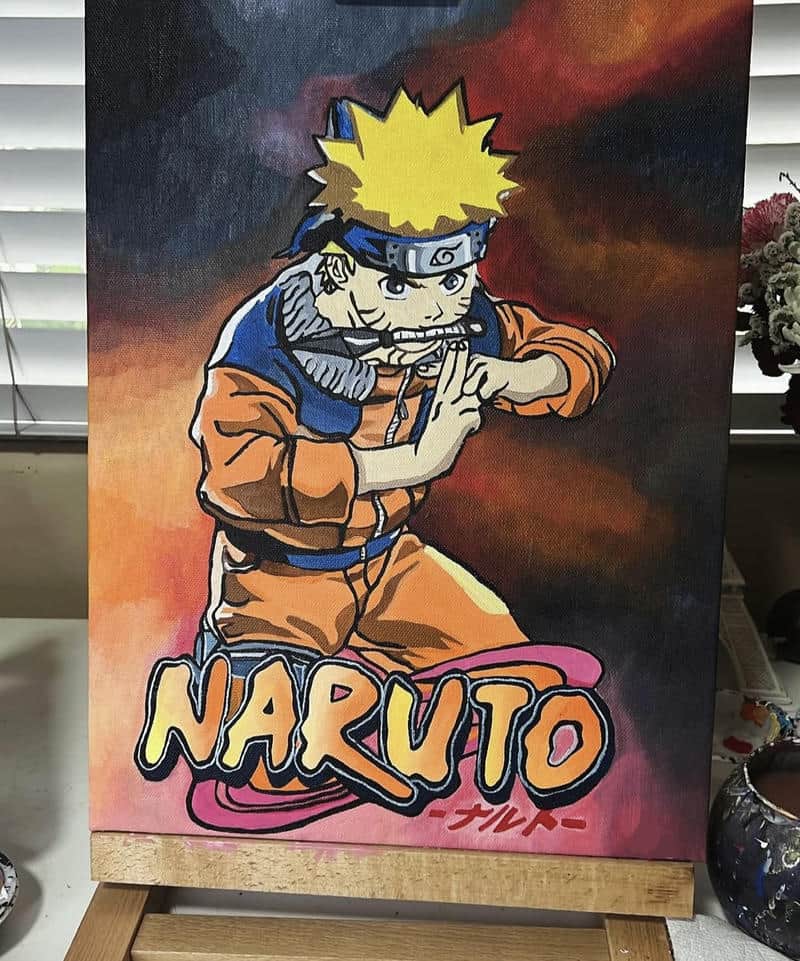vẽ tranh phong cách anime với nhân vật naruto