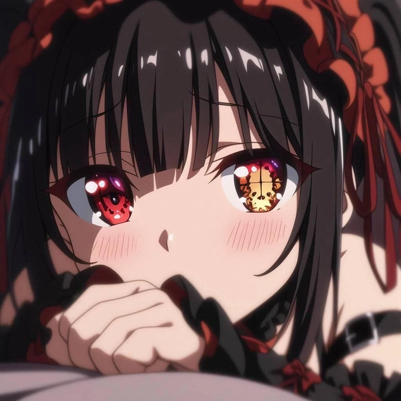 Ảnh anime Kurumi trong cảnh chiến đấu căng thẳng