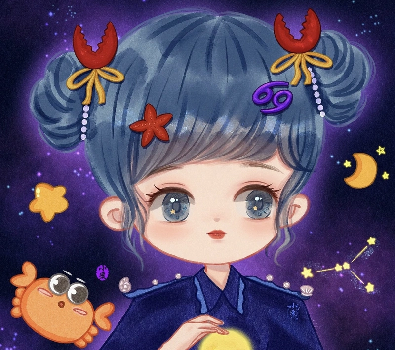 Ảnh chân dung mềm mại hình ảnh cung cự giải nữ anime