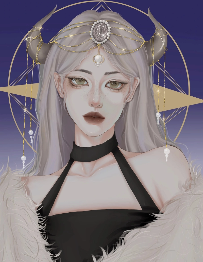 Ảnh chân dung mềm mại hình ảnh cung kim ngưu nữ anime