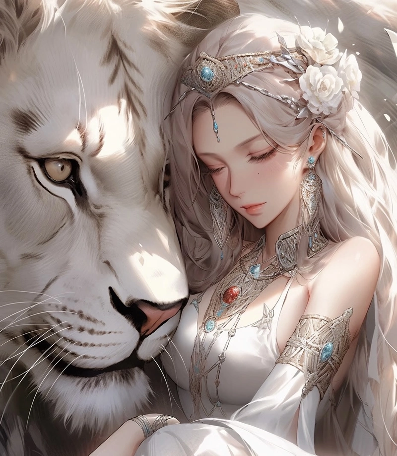 Ảnh hình ảnh cung sư tử nữ anime phong cách