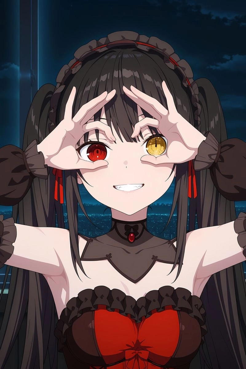 Anime Kurumi sử dụng súng và năng lực đặc biệt