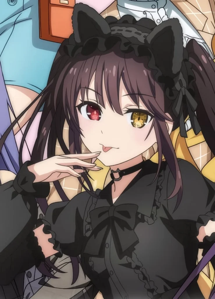 Anime Kurumi xuất hiện trong không gian tối bí ẩn